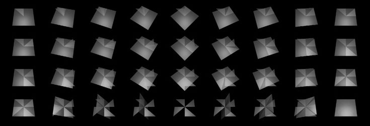A black and white image of D4 transformations acting on a square